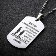  From Mom to Son - Stainless Steel Dog Tag Necklace