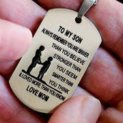 From Mom to Son - Stainless Steel Dog Tag Necklace