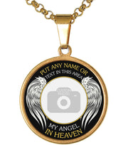 Gold My Angel in Heaven Memorial Photo Necklace