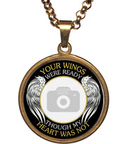 Gold Your Wings Were Ready Memorial Photo Necklace