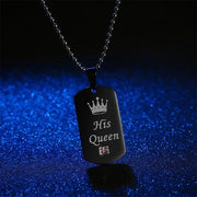 Her King & His Queen Stainless Steel w/ Stone Dog Tags