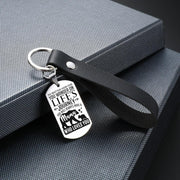 Mama Bear Loves You - Steel & Leather Style Keychain