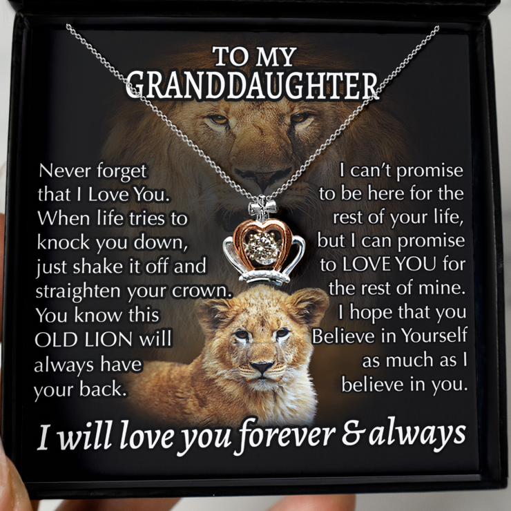 To My Granddaughter - Dancing Jewel Crown Necklace