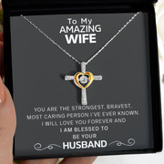 To My Amazing Wife - Dancing Jewel Cross Necklace