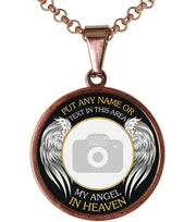 Rose My Angel in Heaven Memorial Photo Necklace