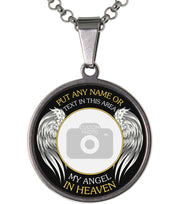 Silver My Angel in Heaven Memorial Photo Necklace