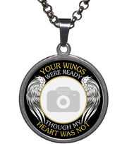 Silver Your Wings Were Ready Memorial Photo Necklace