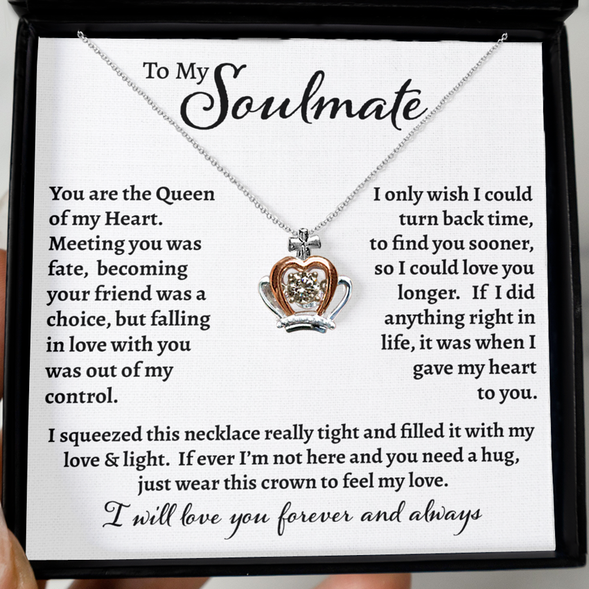 Standard Gift Box To My Soulmate - Dancing Jewel Crown Necklace