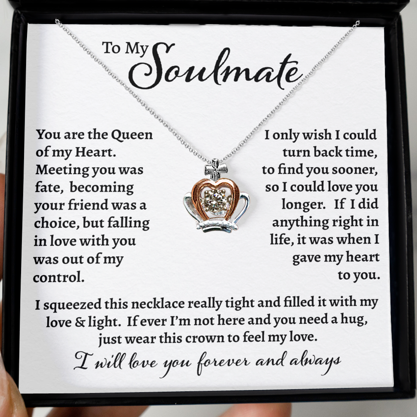 Standard Gift Box To My Soulmate - Dancing Jewel Crown Necklace