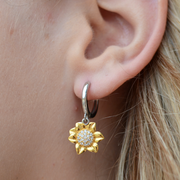 Sunflower Earrings From Mom to Daughter - Sterling Silver Sunflower Earrings