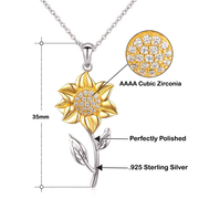 Sunflower Pendant Necklace From Dad to Daughter - Sterling Silver Sunflower Necklace
