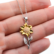 Sunflower Pendant Necklace From Daddy to Daughter - Sterling Silver Sunflower Necklace