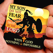 To My Son, Do Not Fear - Keepsake Card with Stone Cross Bracelet