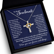 To My Soulmate - Dancing Jewel Cross Necklace
