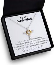 To My Soulmate - Dancing Jewel Cross Necklace