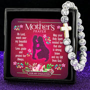 White A Mother's Prayer For My Daughter - Keepsake Card with Stone Cross Bracelet