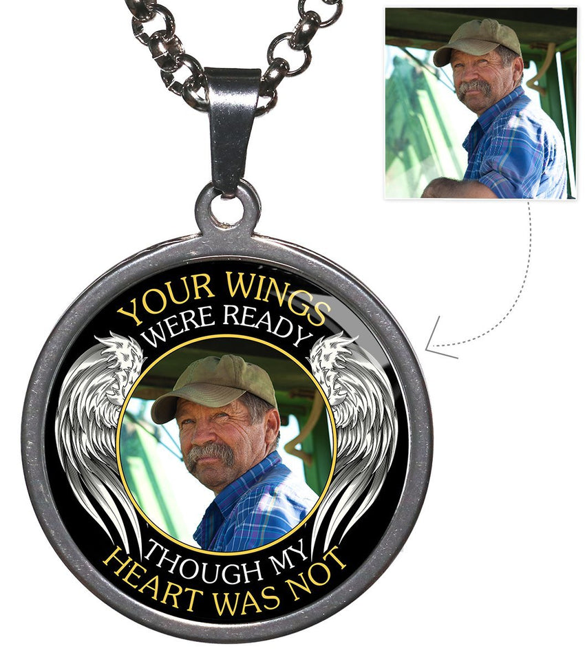  Your Wings Were Ready Memorial Photo Necklace